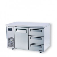 Skipio | 3 Draw Fridge With Under Counter Side Prep Table